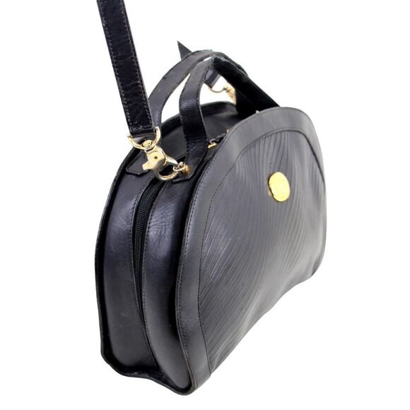 AUTHENTIC Mark Cross ITALY BLACK GENUINE LEATHER SHOULDER BAG X-BODY HANDBAG - Picture 4 of 16